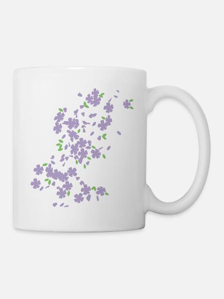 Blütenregen / raining blossoms (2c) - Tasse - Weiß