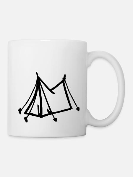 Zelt - Tasse - Weiß