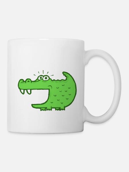 Krokodil - Tasse - Weiß