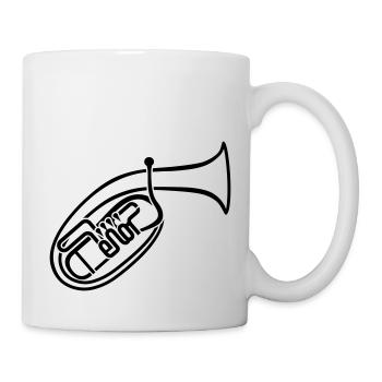 Tenorhorn 1-farbig - Tasse - Weiß - Rechts