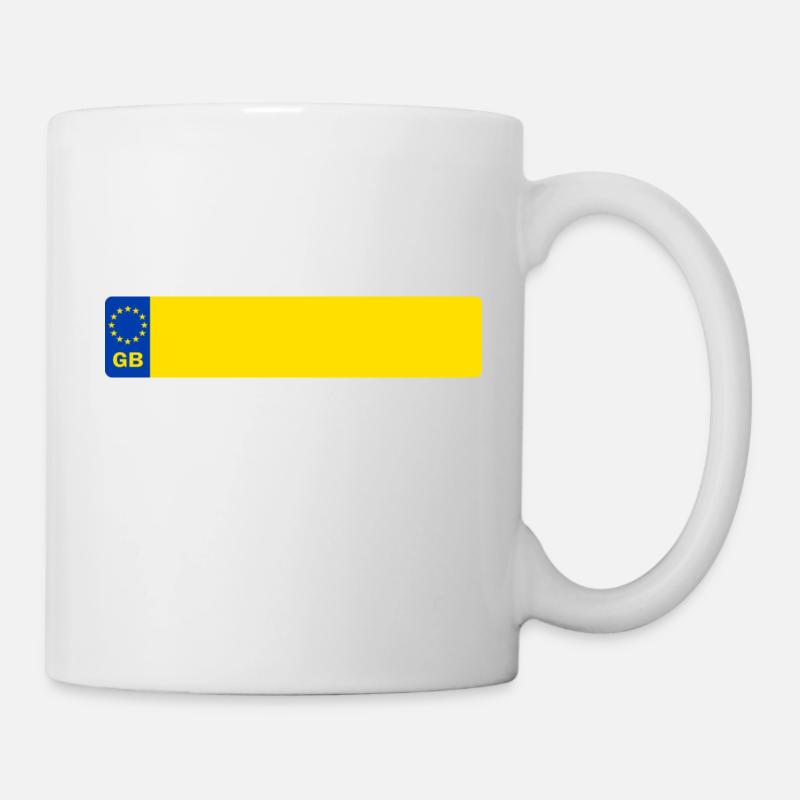 plaque d'immatriculation GB - Mug blanc - blanc
