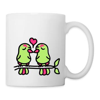 birds in love 3 - Tasse - Weiß - Rechts