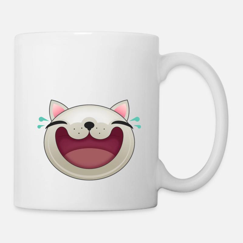 FRÖHLICHE KATZE - Tasse - Weiß
