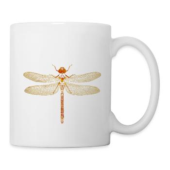 Libellule or - Mug blanc - blanc - Droite