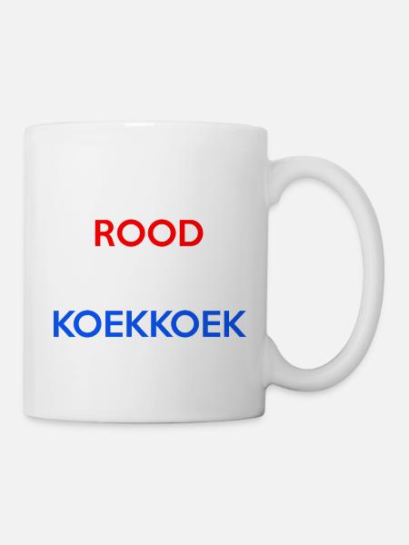 ROOD WIT KOEKKOEK - Mok - wit