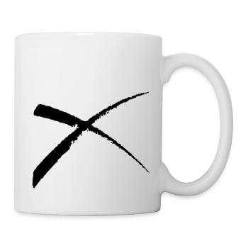 Kreuz-Pinselstrich - Tasse - Weiß - Rechts