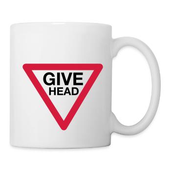 Give Head Road Sign (Give Way) - Mug - white - Right