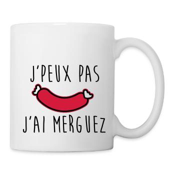 Je peux pas j'ai merguez - Mug blanc - blanc - Droite