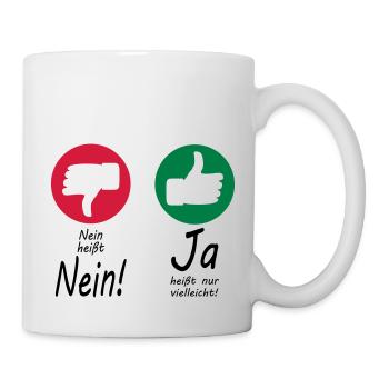 Nein heißt Nein + Daumen - Tasse - Weiß - Rechts