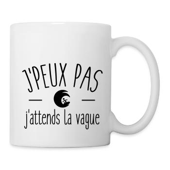 Je peux pas j'attends la vague - Mug blanc - blanc - Droite