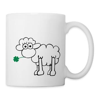 Sheep with clover - Mug - white - Right