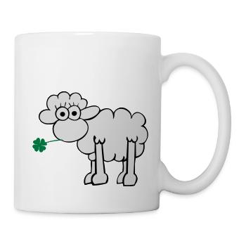 Sheep with clover - Mug - white - Right