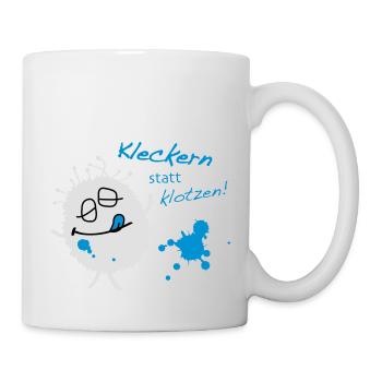 Kleckern statt klotzen - Tasse - Weiß - Rechts
