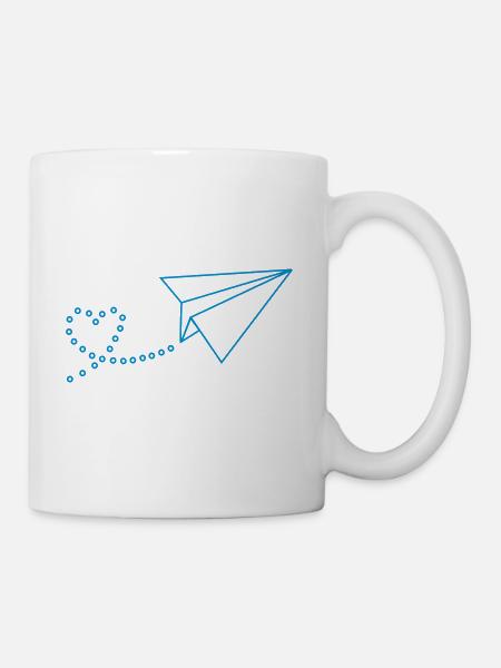 Flieger mit Herz - Tasse - Weiß