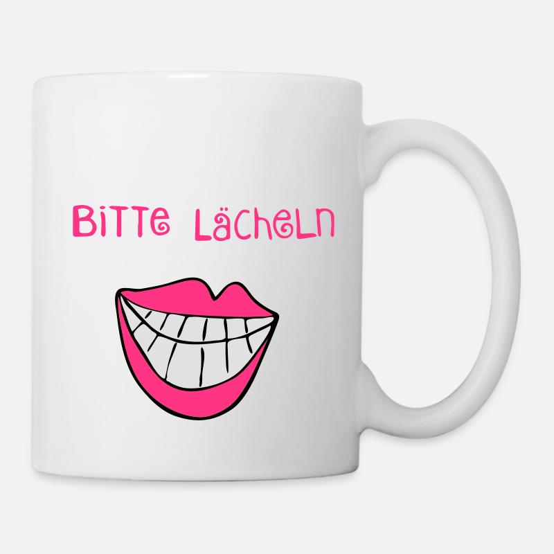 Bitte Lächeln - - Tasse - Weiß