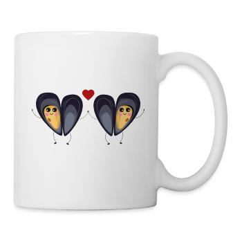 Les deux petites moules amoureuses - Mug blanc - blanc - Droite