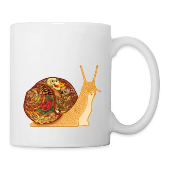 Snail Tattoo - white contour - Mug blanc - blanc - Droite