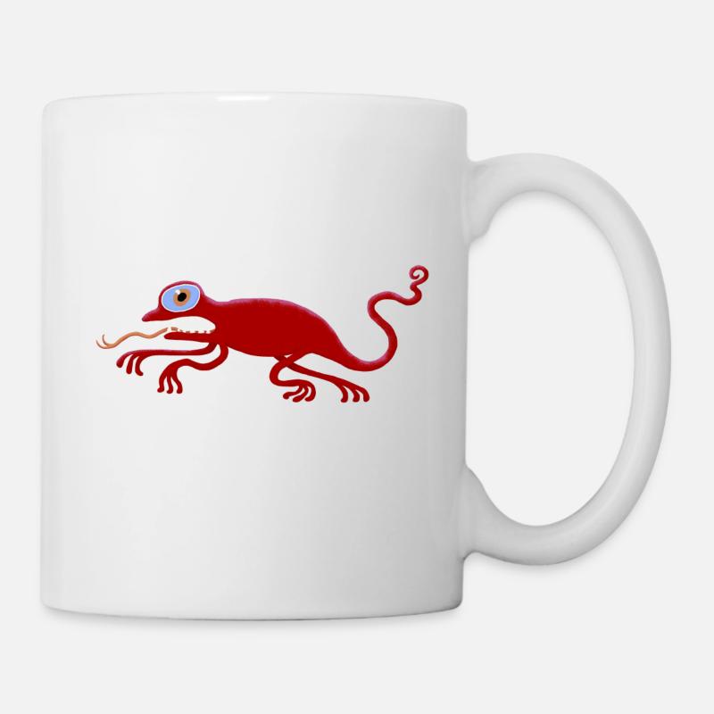 ulkige Echse-rot - Tasse - Weiß