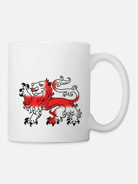 English Lion Passant with St George's Cross - Mug - white