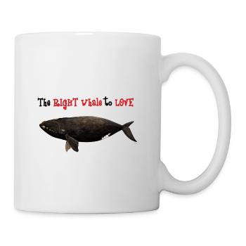 La baleine noire de l'amour - la baleine noire - baleine - Mug blanc - blanc - Droite