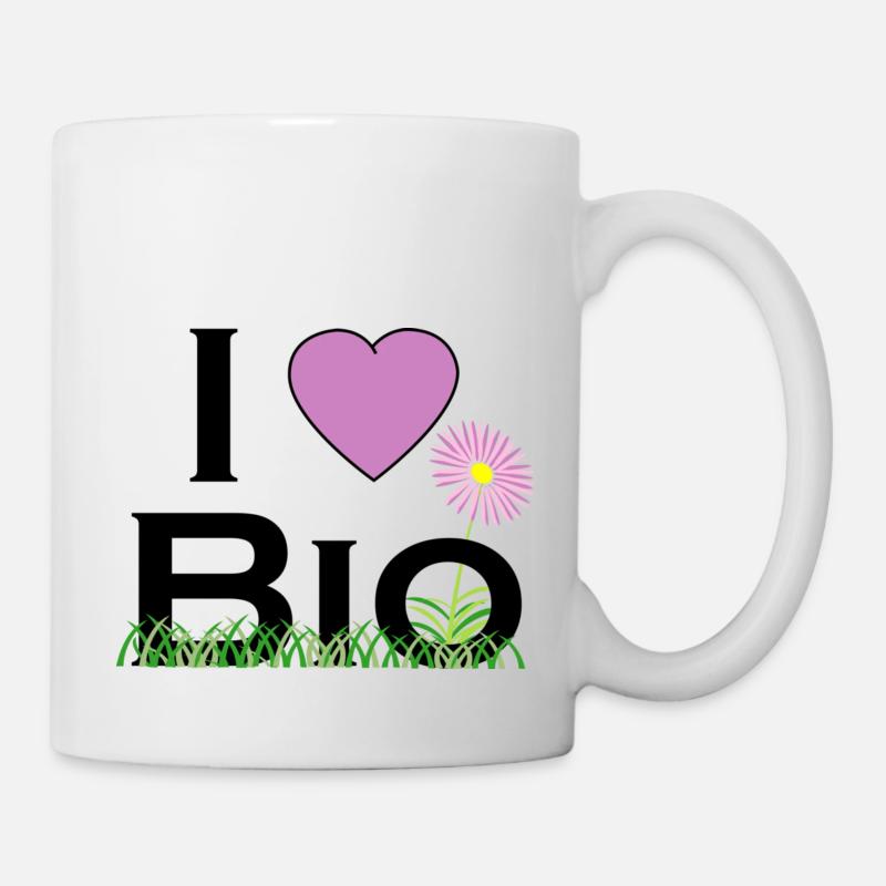 ich liebe bio - Tasse - Weiß