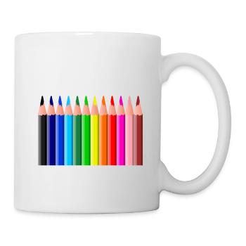 school schule lernen teacher lehrer pencil stift p - Tasse - Weiß - Rechts