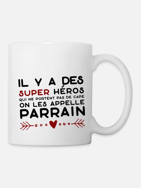 parrain super héros cadeau parrain - Mug blanc - blanc