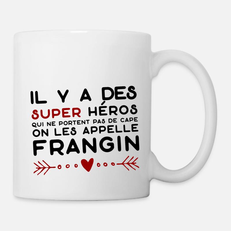 frangin super héros cadeau frère - Mug blanc - blanc