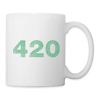 420 Hanfblätter Cannabis Geschenk Geschenkidee - Tasse - Weiß - Rechts