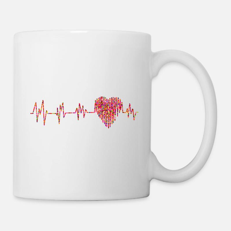 Herzschlag - Tasse - Weiß