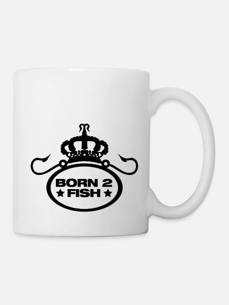 born_to_fish_design_f1 - Tasse - Weiß