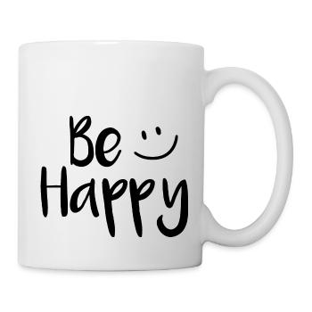 Be happy - Tasse - Weiß - Rechts