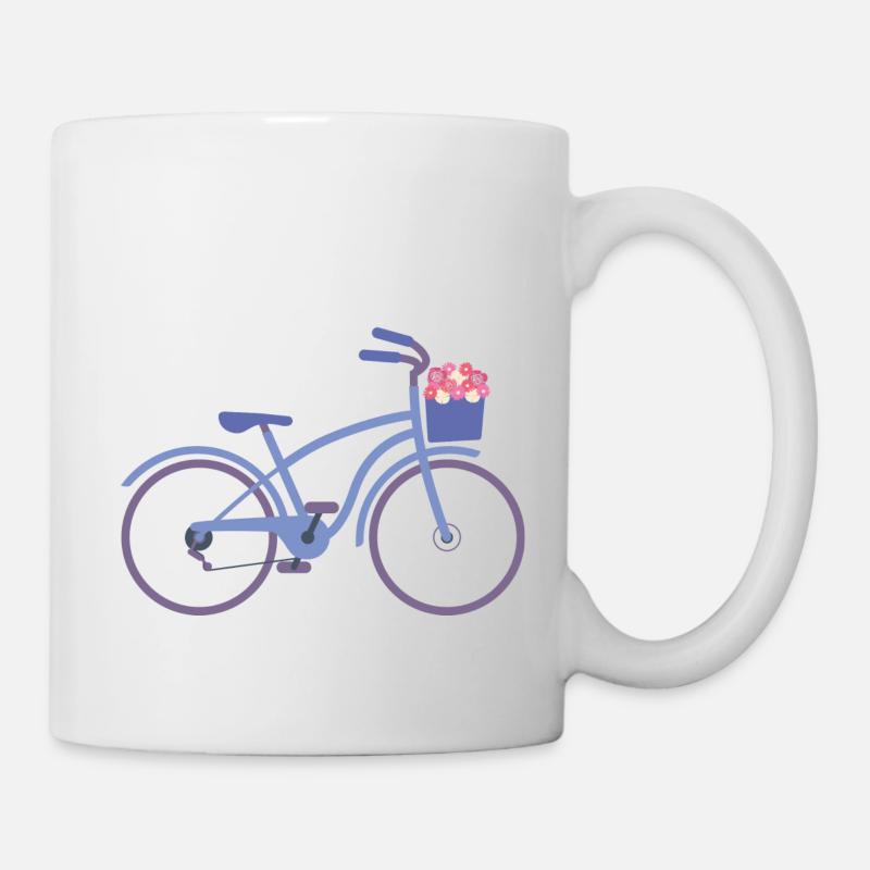 Fahrrad Blumen - Tasse - Weiß