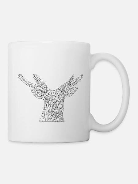 Reh #LowPoly - Tasse - Weiß