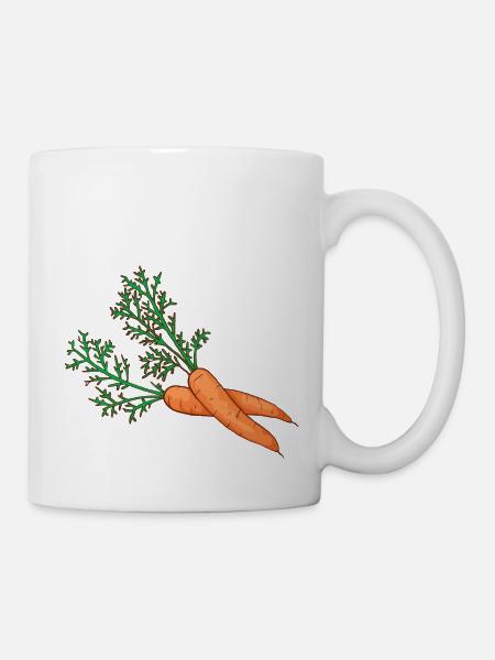 Möhren Mohrrüben Karotten Rüebli Wurzeln Riebli - Tasse - Weiß