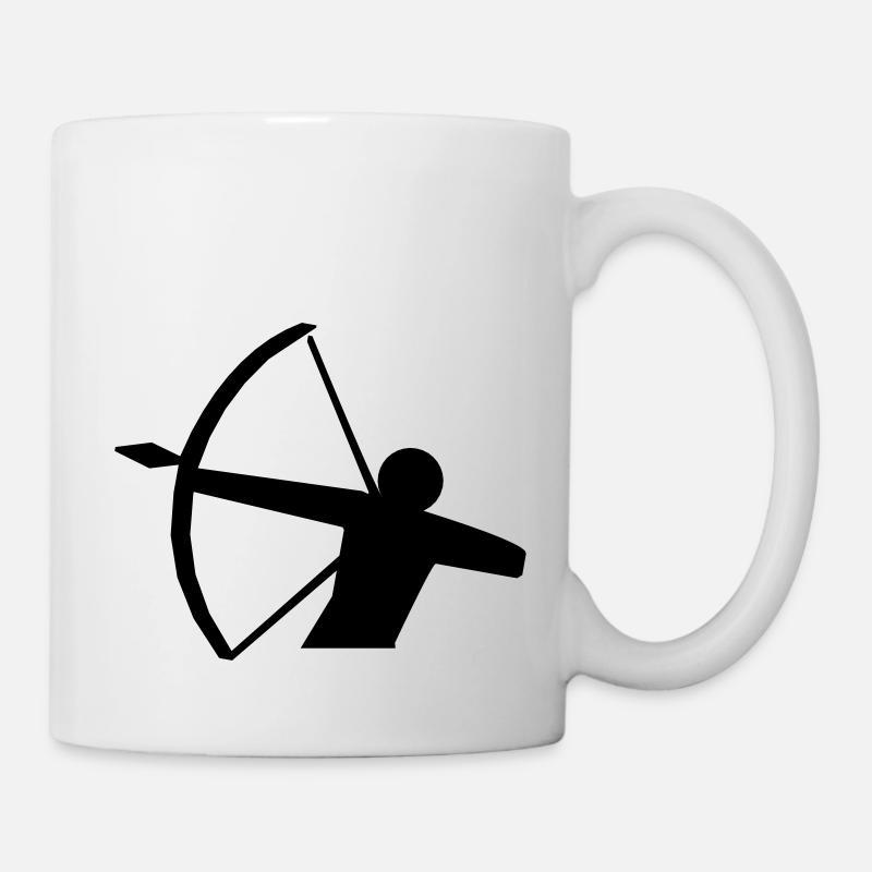 Bogenschütze Piktogramm - Tasse - Weiß