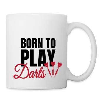 Born to Play Darts Dart Player - Tasse - Weiß - Rechts
