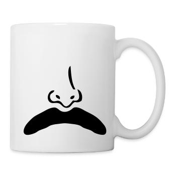 moustache mustache nez nose1 - Mug blanc - blanc - Droite