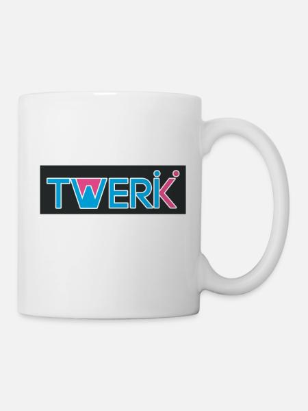TWERK logo with W filled with Rose - Mug - white
