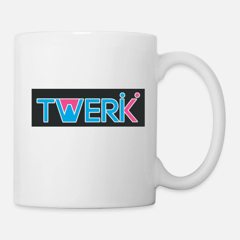 TWERK Logo mit W gefüllt mit Rose - Tasse - Weiß
