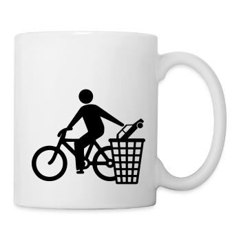 Fahrrad vs Auto - Tasse - Weiß - Rechts