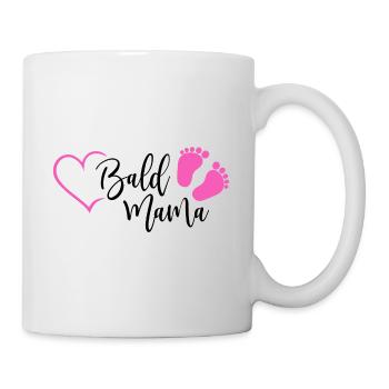 Bald Mama Baby Schwangerschaft Geburt Herz Mädchen - Tasse - Weiß - Rechts