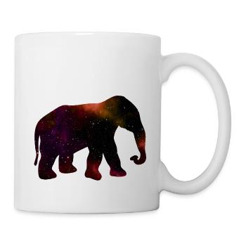 Univers de galaxies d'animaux éléphants - Mug blanc - blanc - Droite