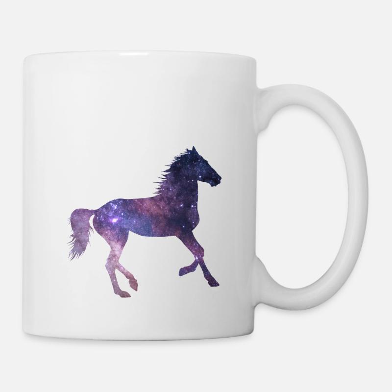 Cheval cheval équitation univers galaxie - Mug blanc - blanc
