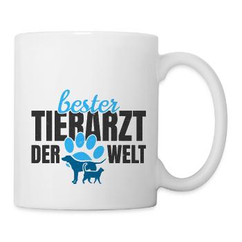 Tierarzt Bester Welt Hund Katze Geschenk Tier - Tasse - Weiß - Rechts