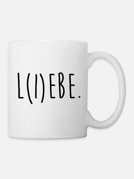 Liebe Lebe Freiheit - Tasse - Weiß