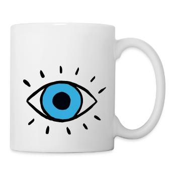 Das Auge - Illustration - Tasse - Weiß - Rechts