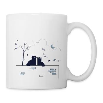 Schwarze Katzen haben ein Meeting - Tasse - Weiß - Rechts