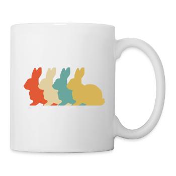 Retro Hase - Tasse - Weiß - Rechts