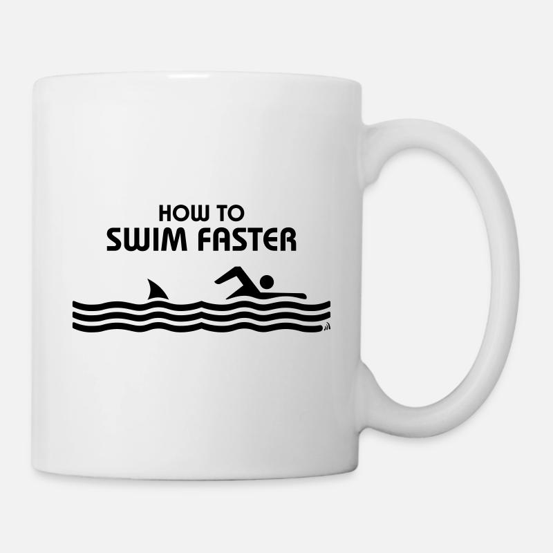 Natation - How to swim faster - Shark - Mug blanc - blanc